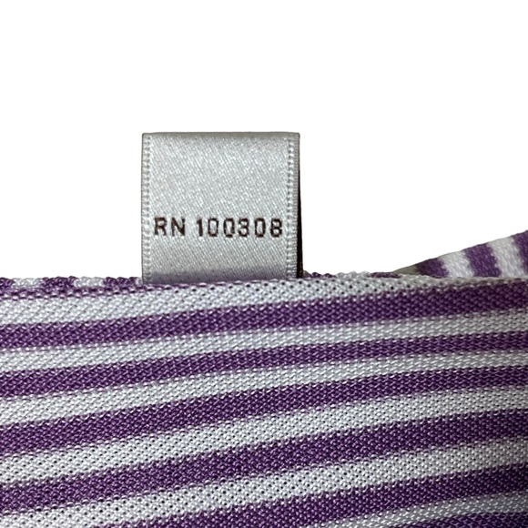 Peter Millar Large L Summer Comfort Golf Polo Shirt Hamilton Farm Purple Striped - Picture 3 of 16